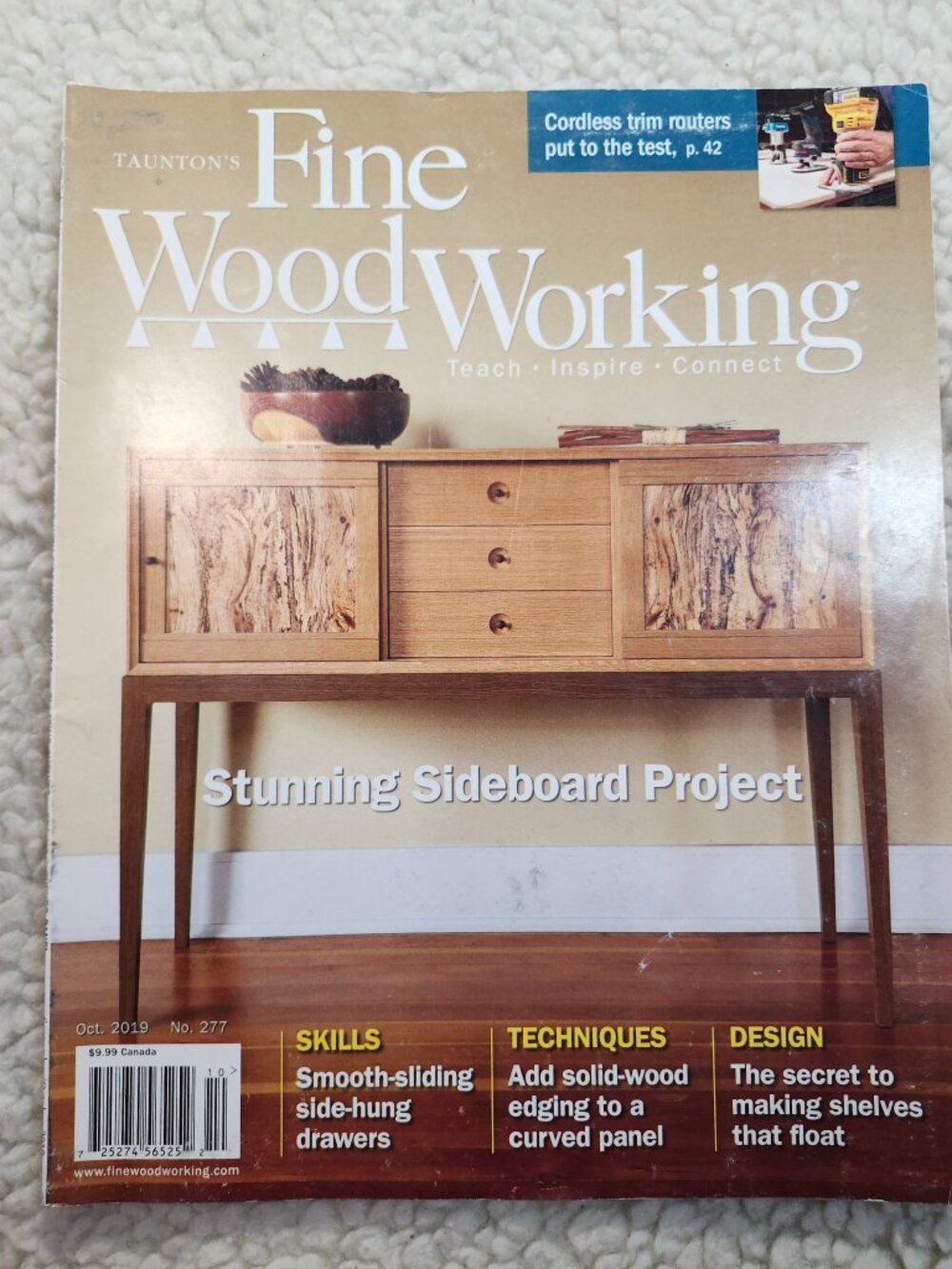 Fine Woodworking Magazine Oct 2019 No 277 Stunning Sideboard Project Tools Tips
